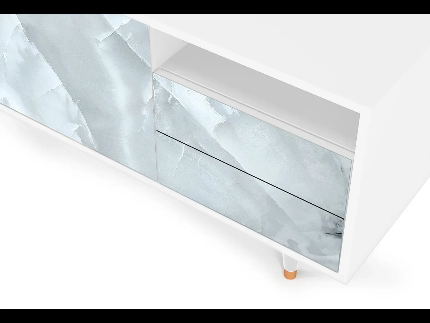 Móvel De Tv* Mueble de TV - 125х56х41 cm - T7 - The Onyx, Branco Bege