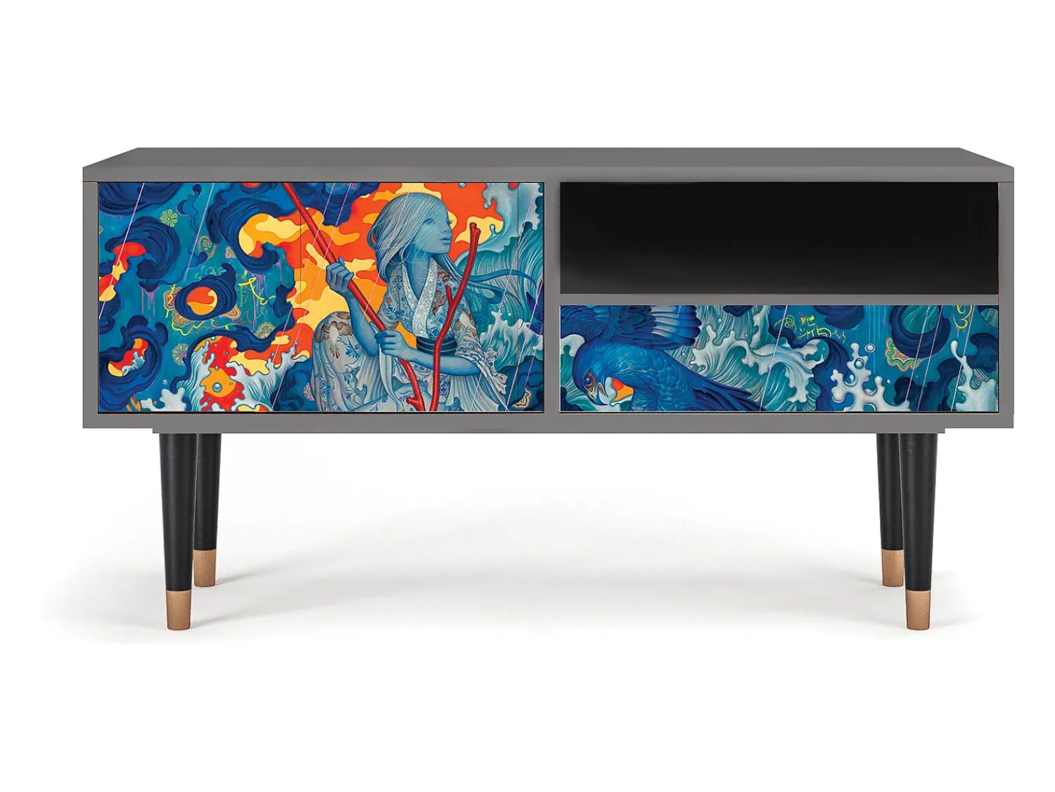 Mueble de TV - 115х59х48 cm - T3 - The Girl - James Jean, Areia^ Móvel De Tv