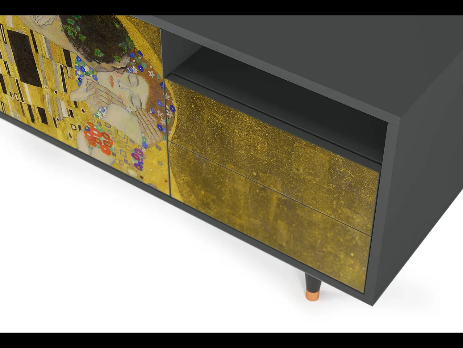 Mueble de TV - 125х56х41 cm - T7 - The Kiss by Klimt , Antracite^ Móvel De Tv