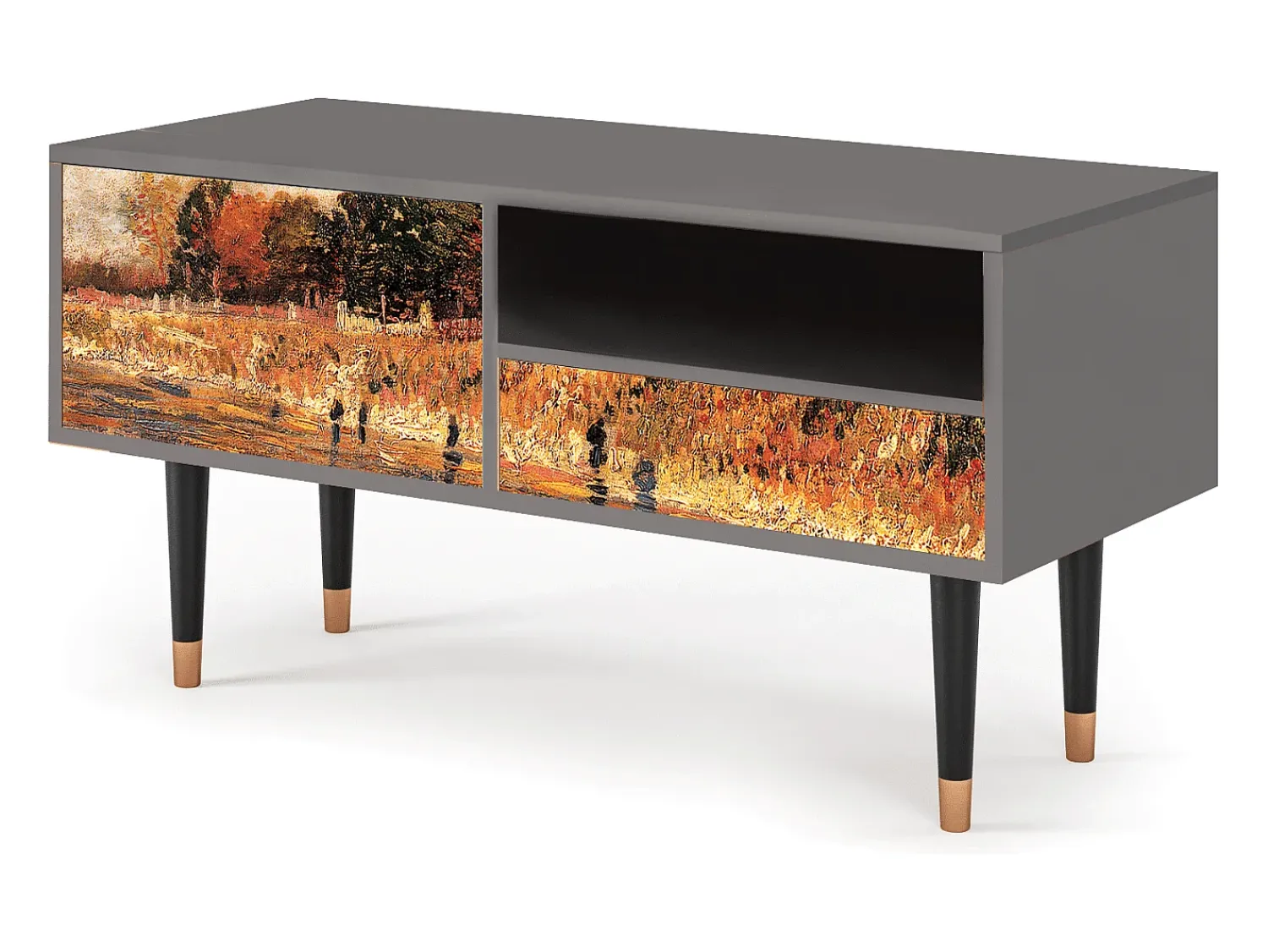 Outlet Mueble de TV - 115х59х48 cm - T3 - The Banks, Cinza Cinzento