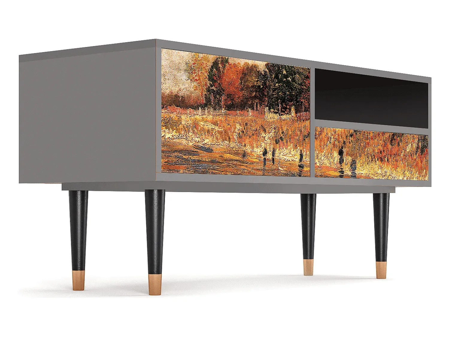 Outlet Mueble de TV - 115х59х48 cm - T3 - The Banks, Cinza Cinzento