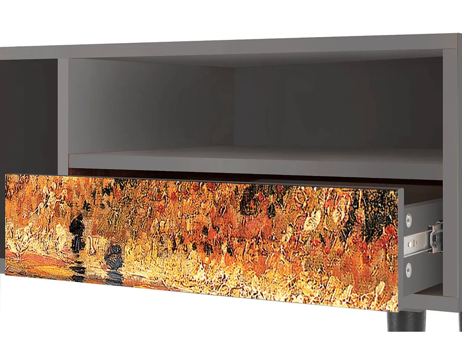 Outlet Mueble de TV - 115х59х48 cm - T3 - The Banks, Cinza Cinzento
