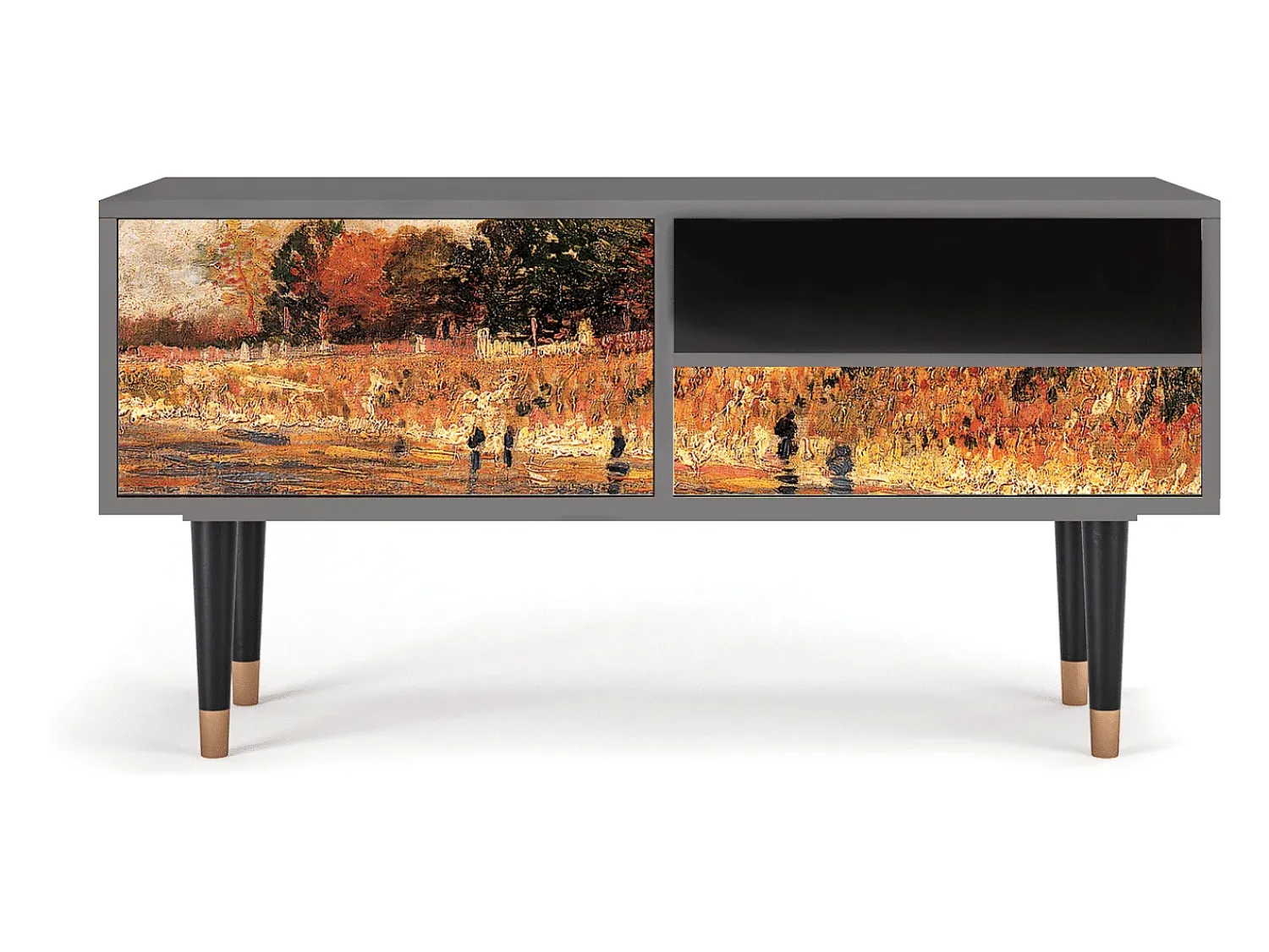 Outlet Mueble de TV - 115х59х48 cm - T3 - The Banks, Cinza Cinzento