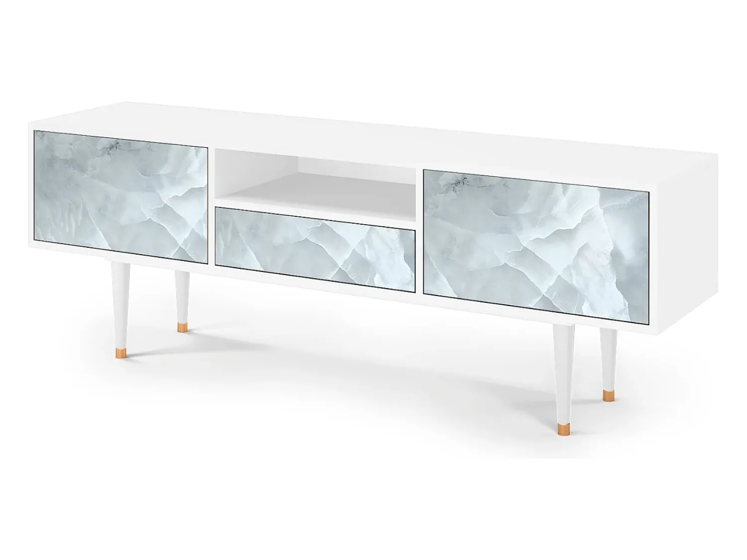 Móvel De Tv* Mueble de TV - 170х59х41 cm - T6 - The Onyx, Branco Bege