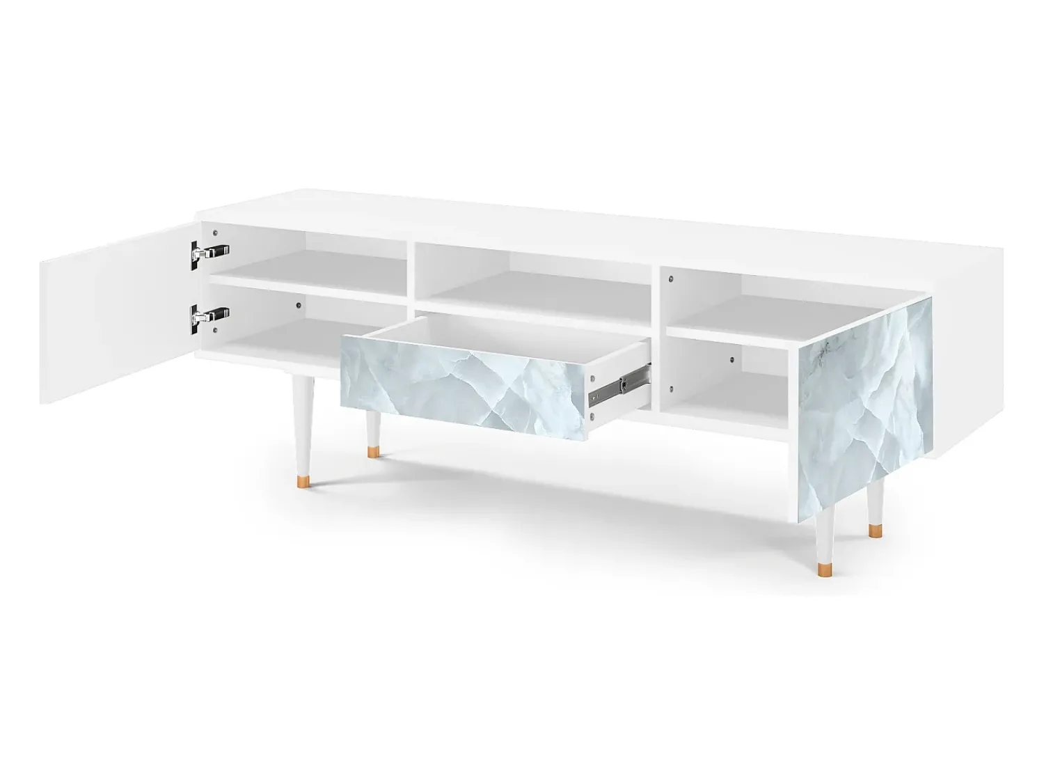 Móvel De Tv* Mueble de TV - 170х59х41 cm - T6 - The Onyx, Branco Bege