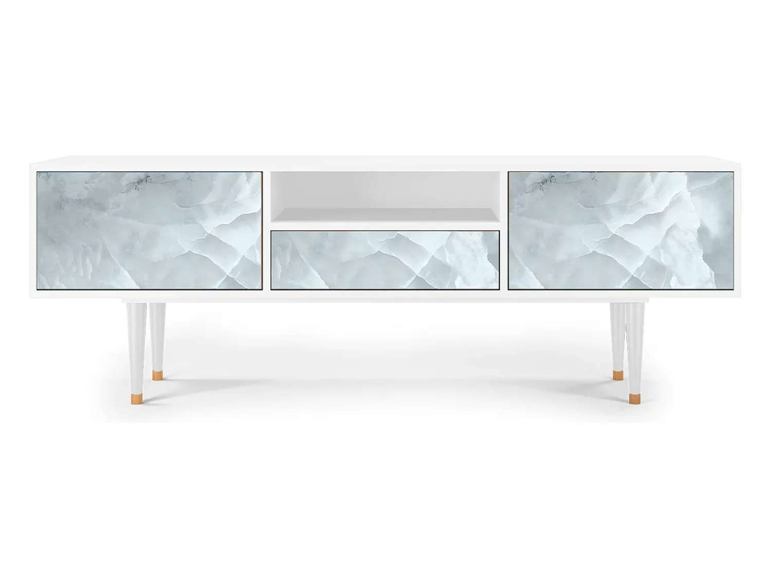 Móvel De Tv* Mueble de TV - 170х59х41 cm - T6 - The Onyx, Branco Bege