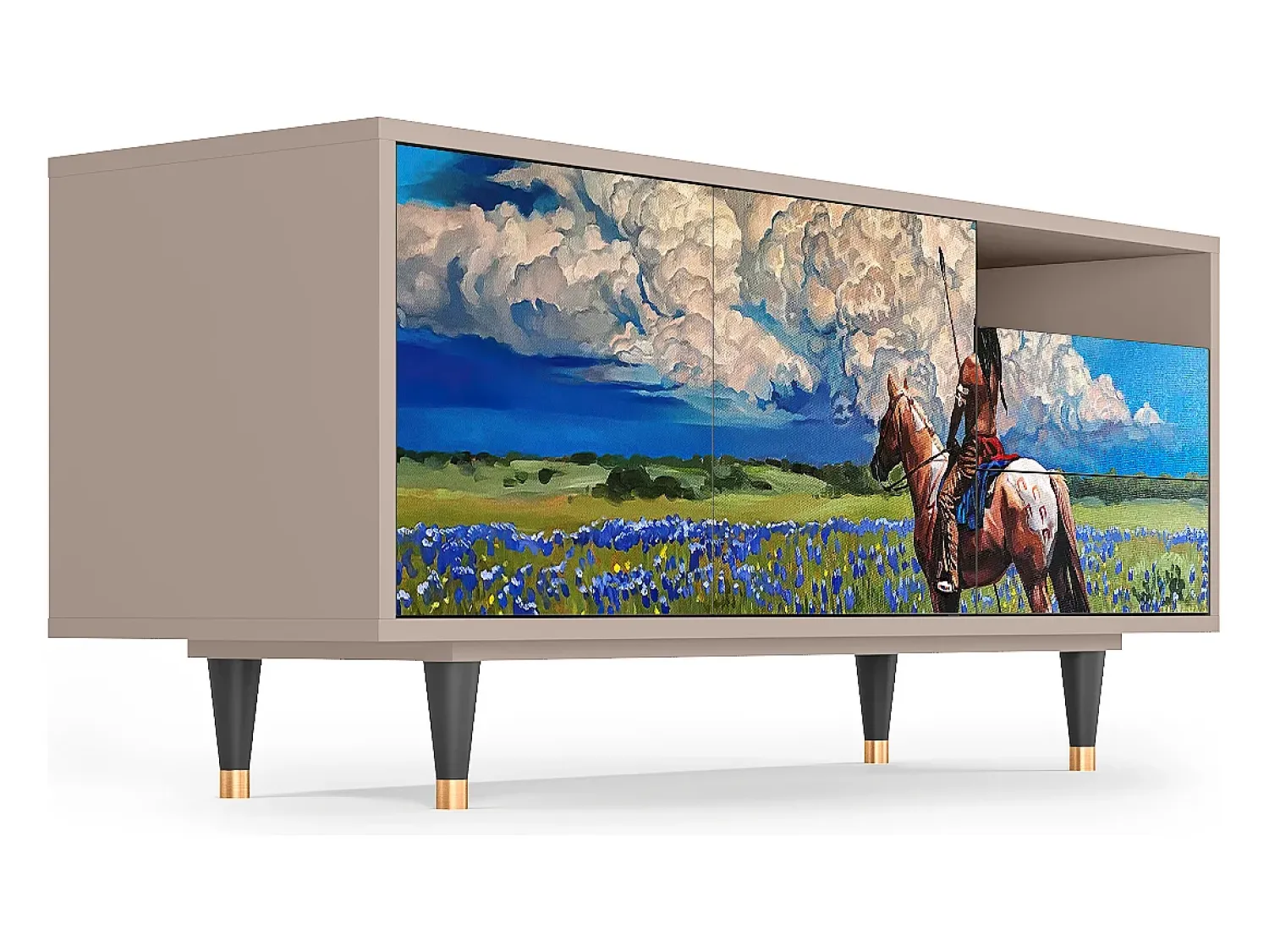 Móvel De Tv* Mueble de TV - 125х56х41 cm - T7 - Thunderheads by Dean, Latte Bege