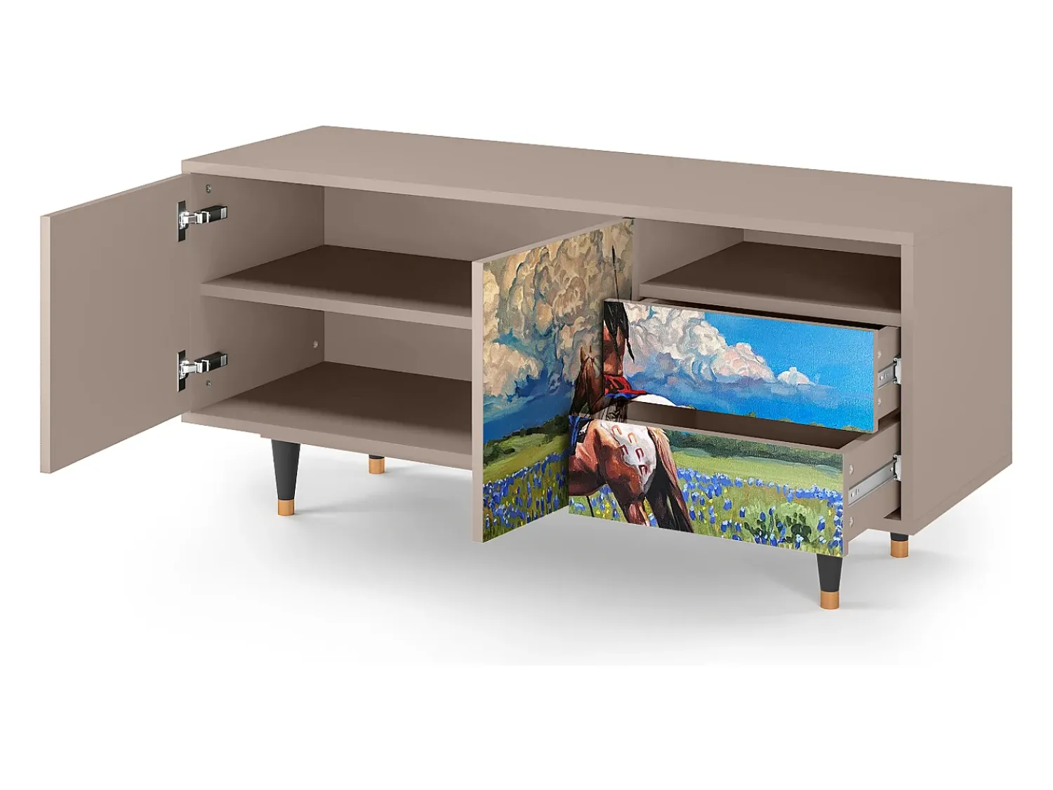 Móvel De Tv* Mueble de TV - 125х56х41 cm - T7 - Thunderheads by Dean, Latte Bege