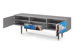 Móvel De Tv* Mueble de TV - 170х59х41 cm - T6 - Thunderheads by Dean, Cinza Cinzento
