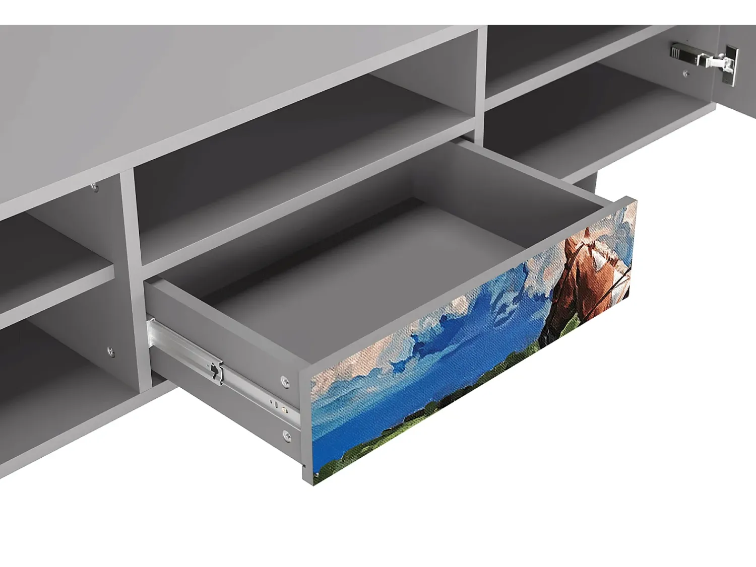Móvel De Tv* Mueble de TV - 170х59х41 cm - T6 - Thunderheads by Dean, Cinza Cinzento