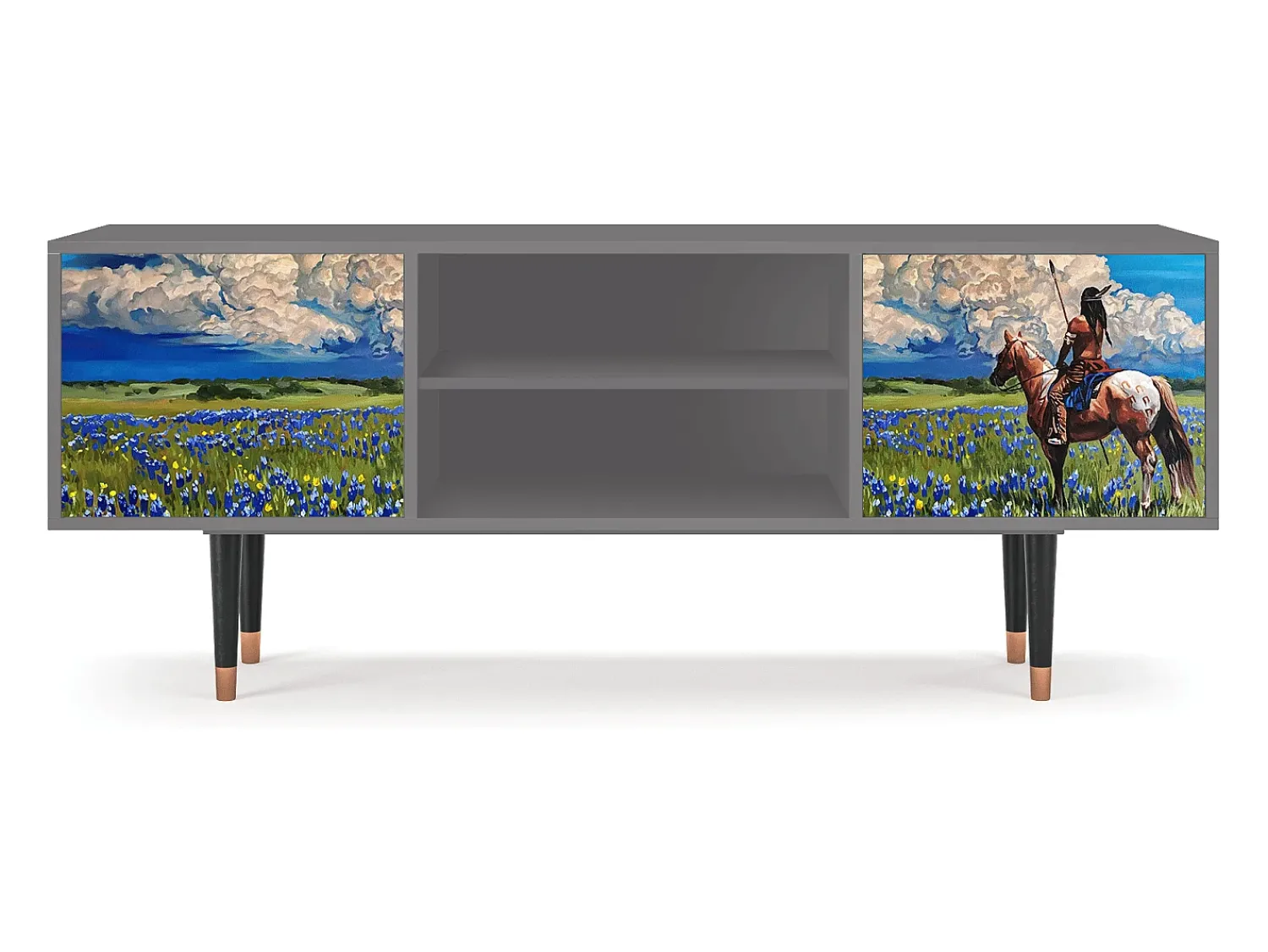 Outlet Mueble de TV - 170х69х48 cm - T2 - Thunderheads by Dean, Cinza Cinzento