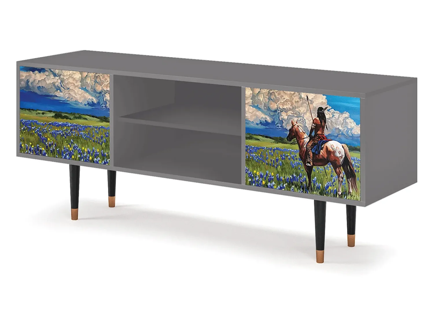 Outlet Mueble de TV - 170х69х48 cm - T2 - Thunderheads by Dean, Cinza Cinzento