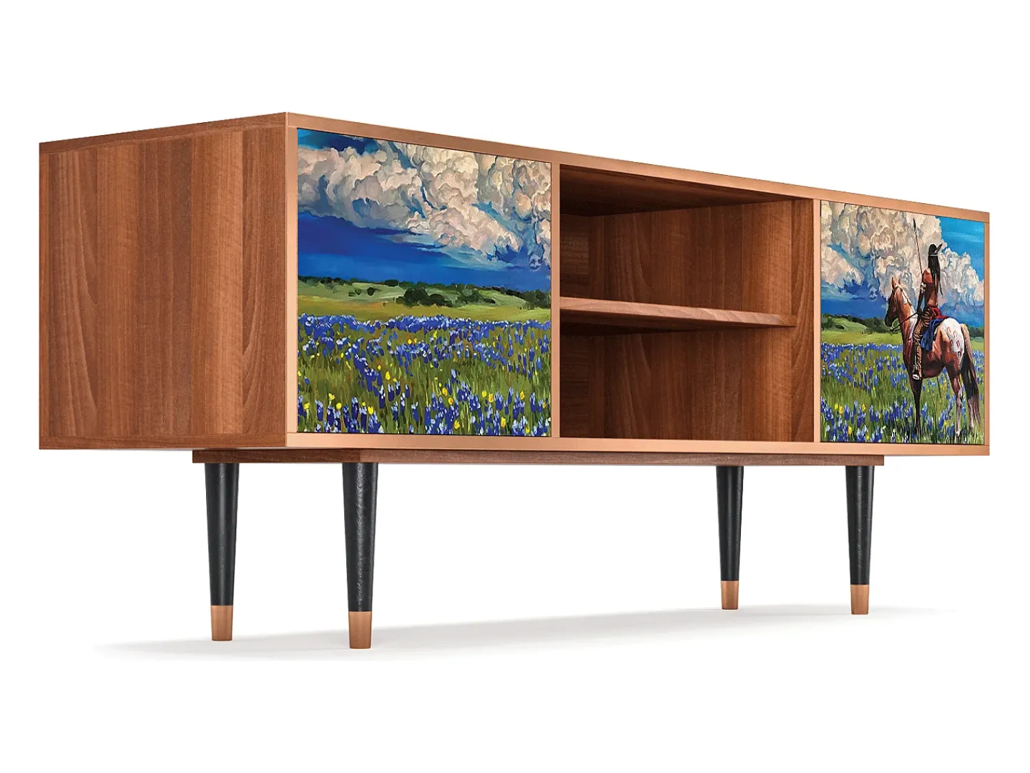 Móvel De Tv| Mueble de TV - 170х69х48 cm - T2 - Thunderheads by Dean, Nogueira Castanho