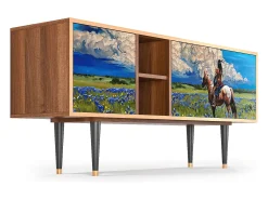 Móvel De Tv* Mueble de TV - 150х69х41 cm - T5 - Thunderheads by Dean, Nogueira Castanho