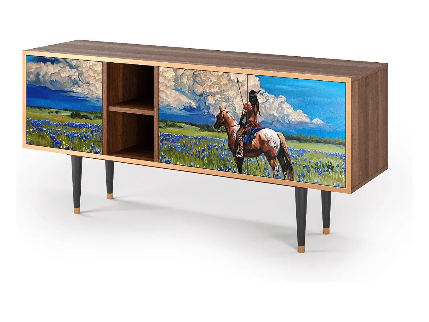 Móvel De Tv* Mueble de TV - 150х69х41 cm - T5 - Thunderheads by Dean, Nogueira Castanho