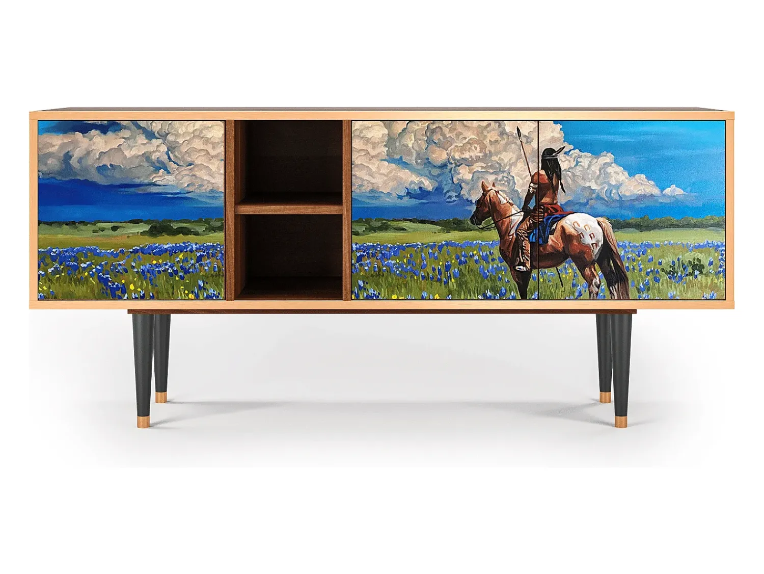 Móvel De Tv* Mueble de TV - 150х69х41 cm - T5 - Thunderheads by Dean, Nogueira Castanho