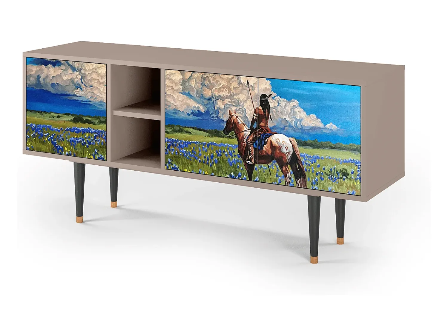 Móvel De Tv| Mueble de TV - 150х69х41 cm - T5 - Thunderheads by Dean, Latte Bege
