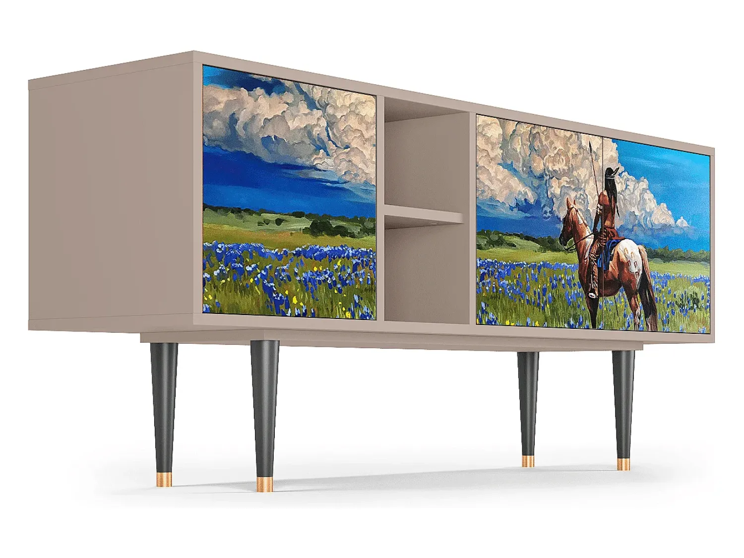 Móvel De Tv| Mueble de TV - 150х69х41 cm - T5 - Thunderheads by Dean, Latte Bege