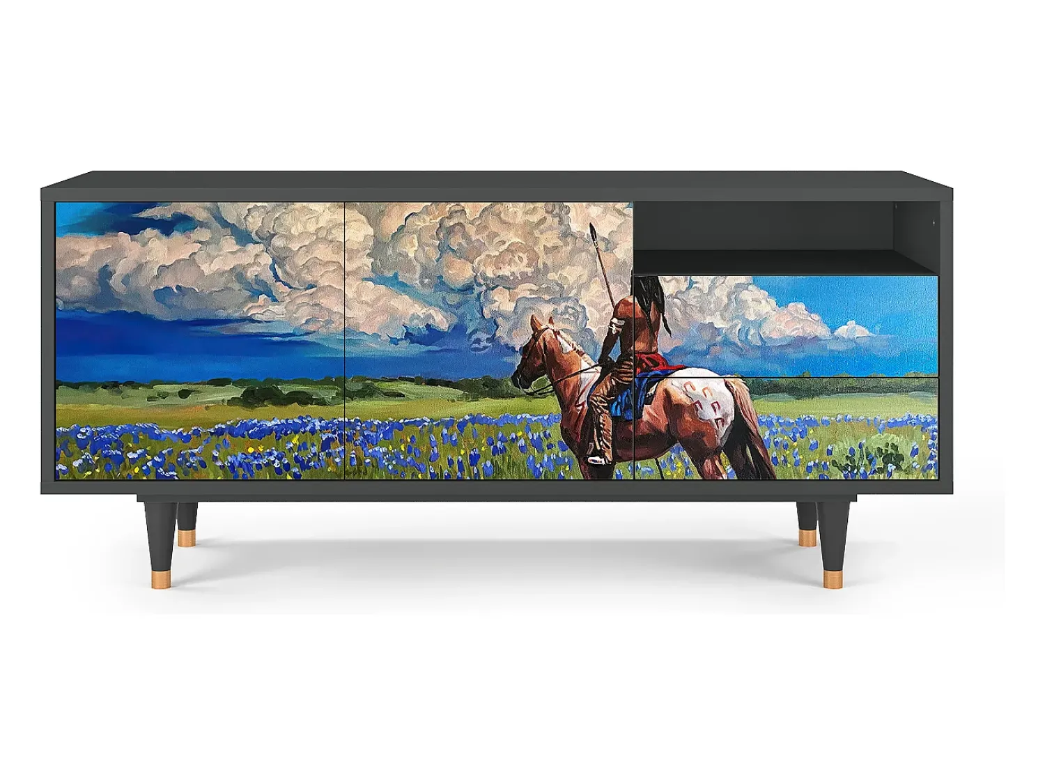 Móvel De Tv| Mueble de TV - 125х56х41 cm - T7 - Thunderheads by Dean, Antracite Cinza antracite