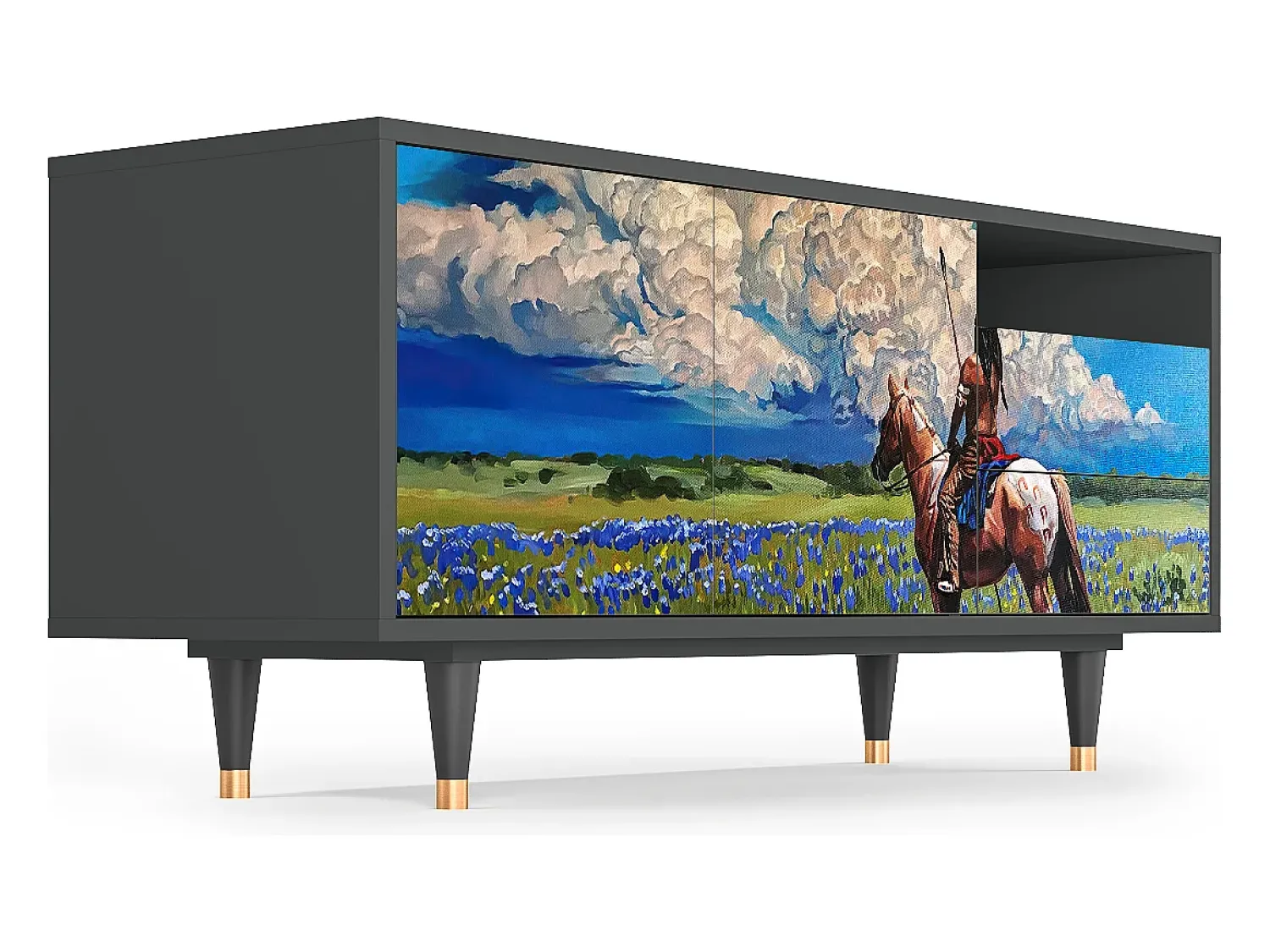 Móvel De Tv| Mueble de TV - 125х56х41 cm - T7 - Thunderheads by Dean, Antracite Cinza antracite