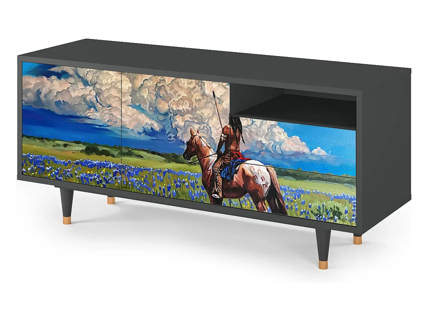 Móvel De Tv| Mueble de TV - 125х56х41 cm - T7 - Thunderheads by Dean, Antracite Cinza antracite