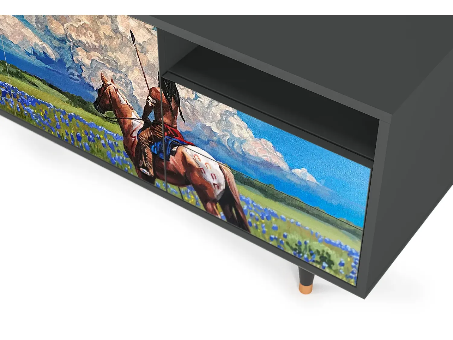 Móvel De Tv| Mueble de TV - 125х56х41 cm - T7 - Thunderheads by Dean, Antracite Cinza antracite