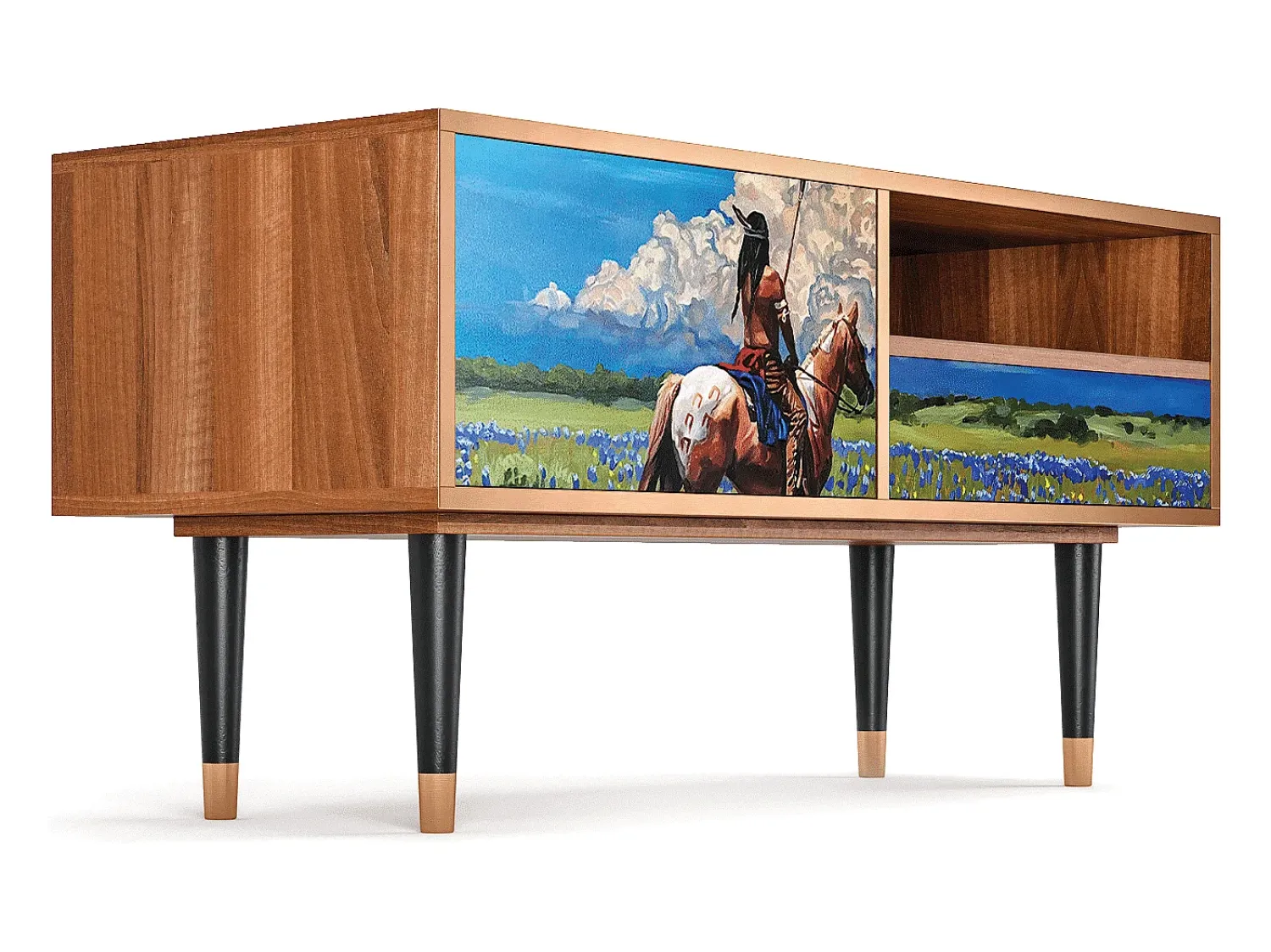 Clearance Mueble de TV - 115х59х48 cm - T3 - Thunderheads by Dean, Nogueira Castanho
