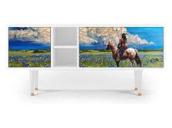 Móvel De Tv| Mueble de TV - 150х69х41 cm - T5 - Thunderheads by Dean, Branco Bege
