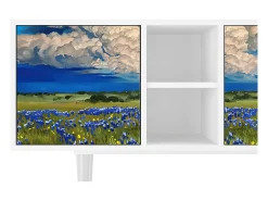 Móvel De Tv| Mueble de TV - 150х69х41 cm - T5 - Thunderheads by Dean, Branco Bege