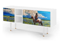 Móvel De Tv| Mueble de TV - 150х69х41 cm - T5 - Thunderheads by Dean, Branco Bege