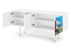 Móvel De Tv| Mueble de TV - 150х69х41 cm - T5 - Thunderheads by Dean, Branco Bege