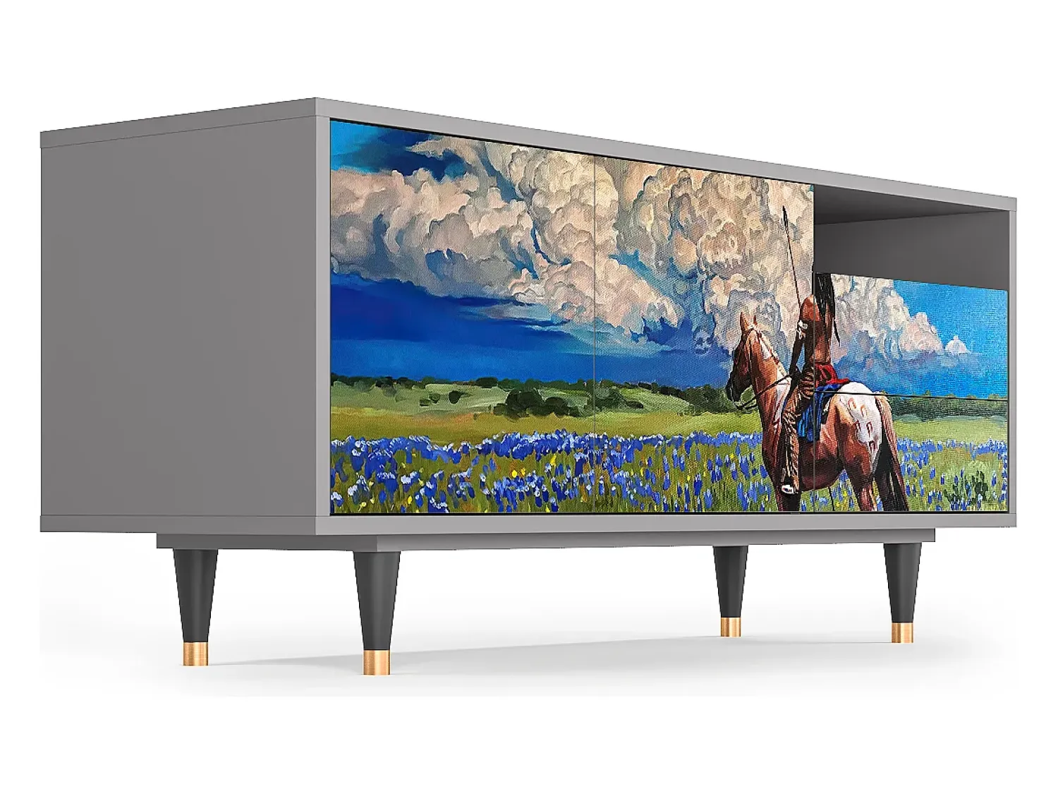Mueble de TV - 125х56х41 cm - T7 - Thunderheads by Dean, Cinza^ Móvel De Tv