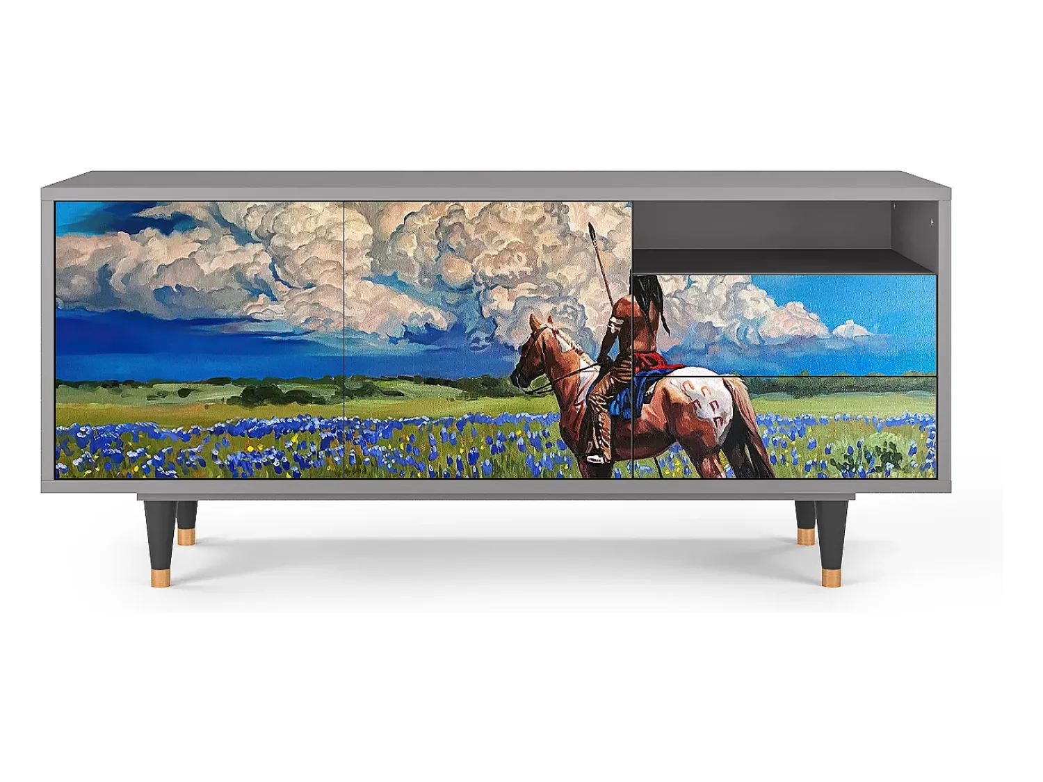 Mueble de TV - 125х56х41 cm - T7 - Thunderheads by Dean, Cinza^ Móvel De Tv