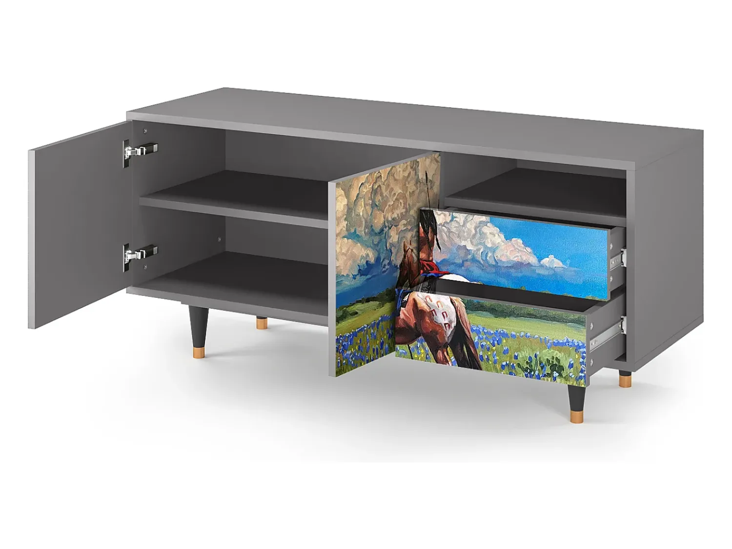 Mueble de TV - 125х56х41 cm - T7 - Thunderheads by Dean, Cinza^ Móvel De Tv
