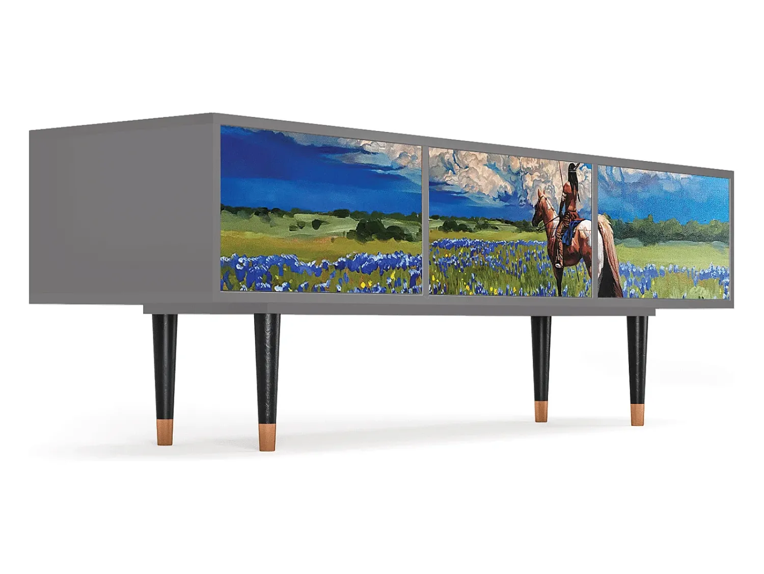 Móvel De Tv* Mueble de TV - 170х59х48 cm - T4 - Thunderheads by Dean, Cinza Cinzento
