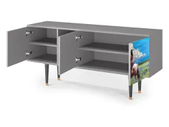 Móvel De Tv* Mueble de TV - 150х69х41 cm - T5 - Thunderheads by Dean, Cinza Cinzento