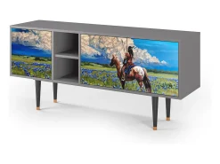Móvel De Tv* Mueble de TV - 150х69х41 cm - T5 - Thunderheads by Dean, Cinza Cinzento