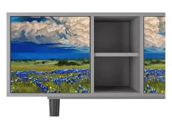 Móvel De Tv* Mueble de TV - 150х69х41 cm - T5 - Thunderheads by Dean, Cinza Cinzento