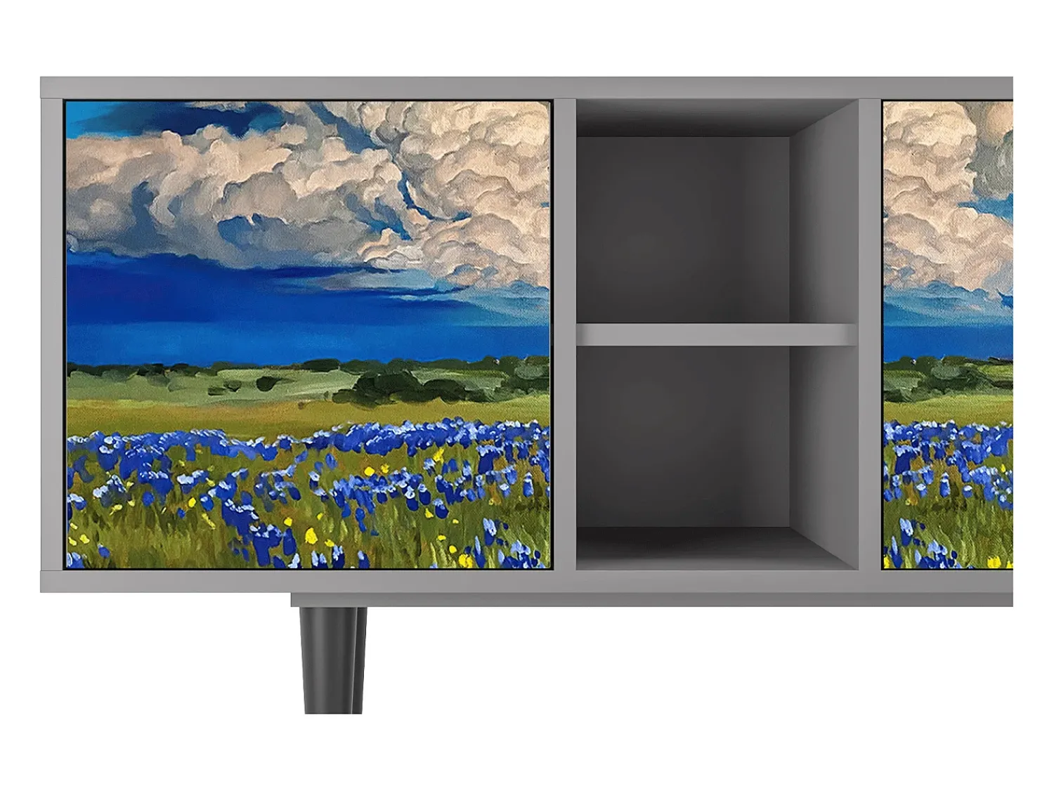 Móvel De Tv* Mueble de TV - 150х69х41 cm - T5 - Thunderheads by Dean, Cinza Cinzento