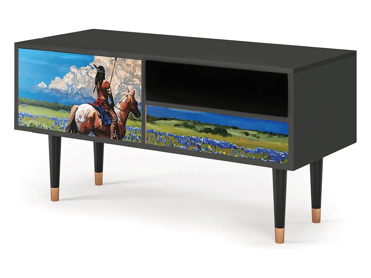 Móvel De Tv* Mueble de TV - 115х59х48 cm - T3 - Thunderheads by Dean, Antracite Cinza antracite