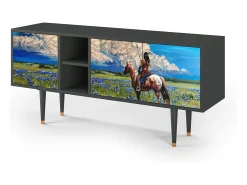 Móvel De Tv| Mueble de TV - 150х69х41 cm - T5 - Thunderheads by Dean, Antracite Cinza antracite