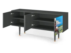 Móvel De Tv| Mueble de TV - 150х69х41 cm - T5 - Thunderheads by Dean, Antracite Cinza antracite