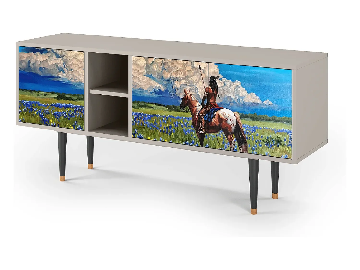 Móvel De Tv| Mueble de TV - 150х69х41 cm - T5 - Thunderheads by Dean, Areia Bege