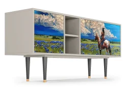 Móvel De Tv| Mueble de TV - 150х69х41 cm - T5 - Thunderheads by Dean, Areia Bege