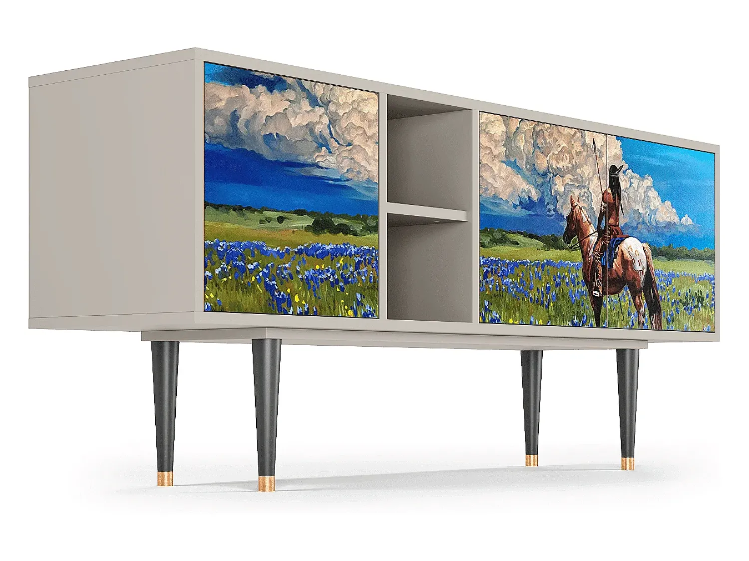 Móvel De Tv| Mueble de TV - 150х69х41 cm - T5 - Thunderheads by Dean, Areia Bege