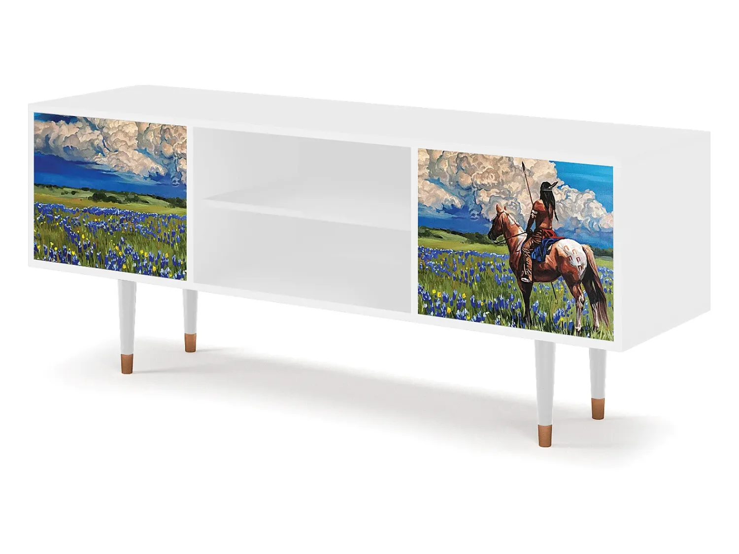Best Mueble de TV - 170х69х48 cm - T2 - Thunderheads by Dean, Branco Bege
