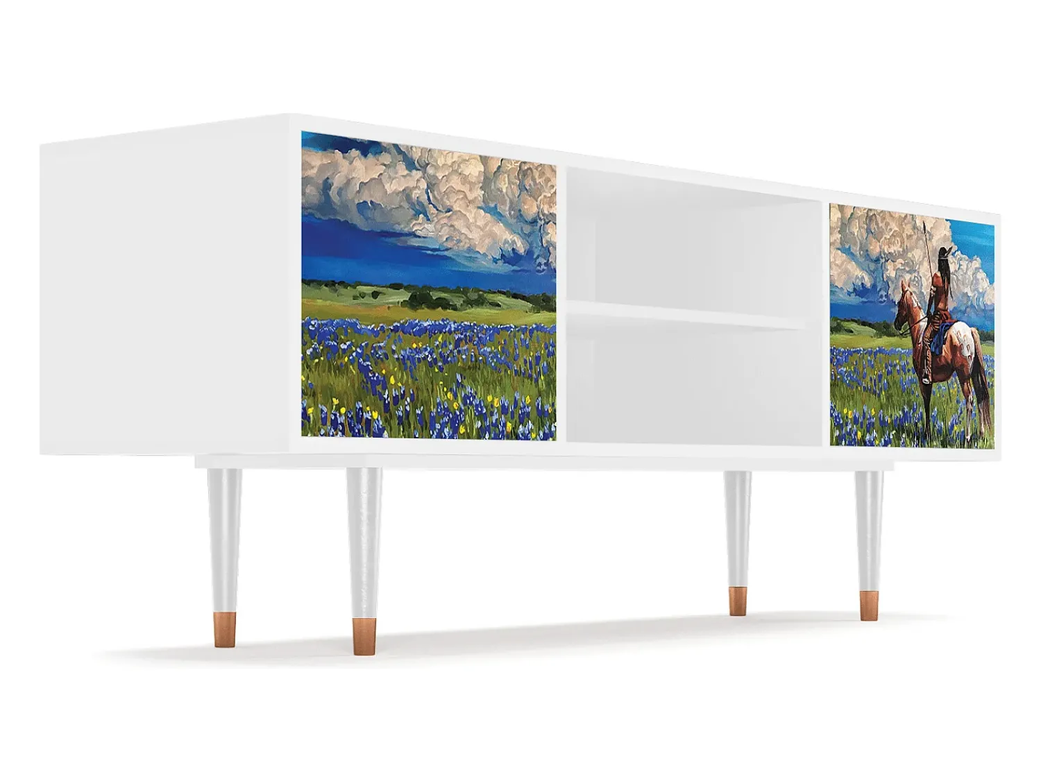 Best Mueble de TV - 170х69х48 cm - T2 - Thunderheads by Dean, Branco Bege