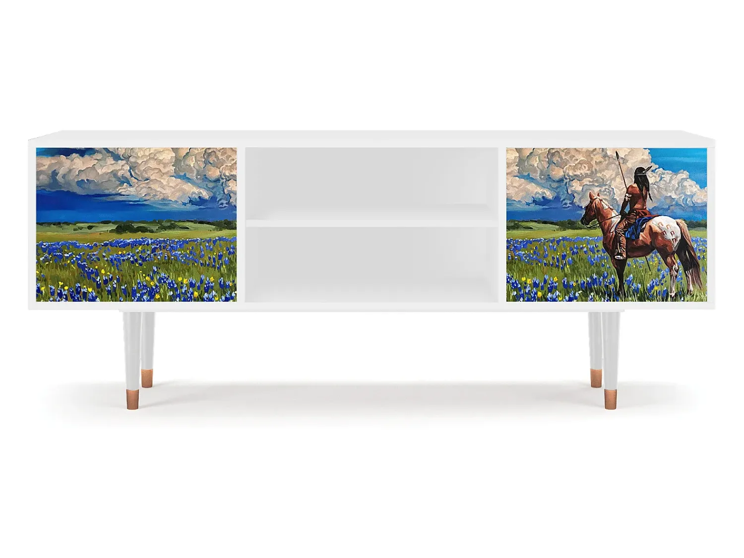 Best Mueble de TV - 170х69х48 cm - T2 - Thunderheads by Dean, Branco Bege