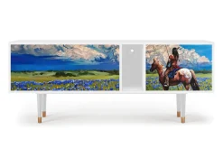 Móvel De Tv| Mueble de TV - 170х69х48 cm - T1 - Thunderheads by Dean, Branco Bege