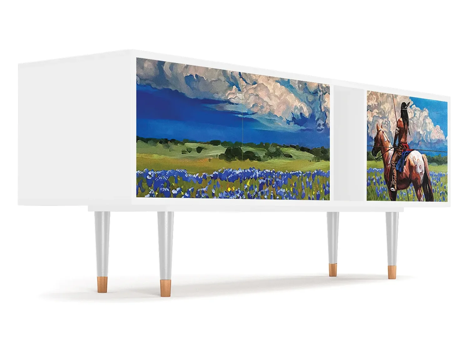 Móvel De Tv| Mueble de TV - 170х69х48 cm - T1 - Thunderheads by Dean, Branco Bege